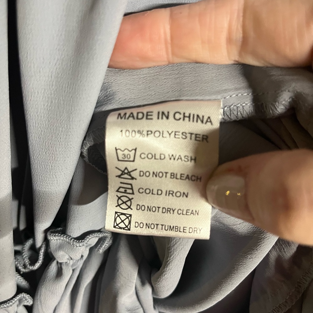 Ivy City Co Pale Blue Gray Smocked Maxi Dress - Picture 7 of 8